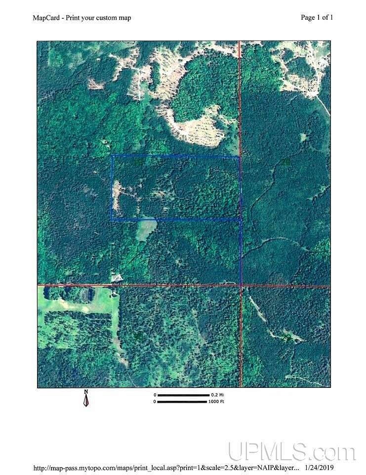 80 Acres of Recreational Land for Sale in Bark River, Michigan