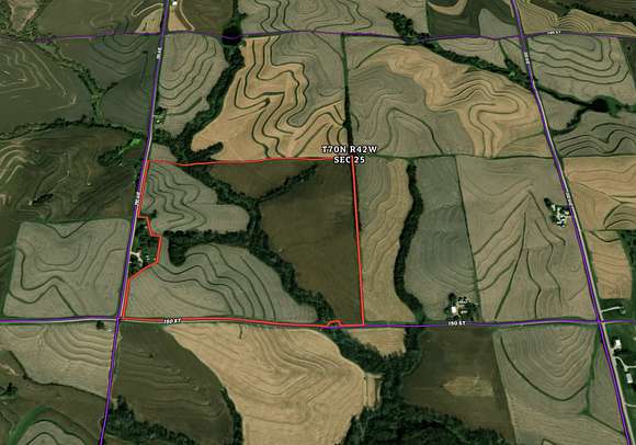 152 Acres of Recreational Land & Farm for Sale in Sidney, Iowa