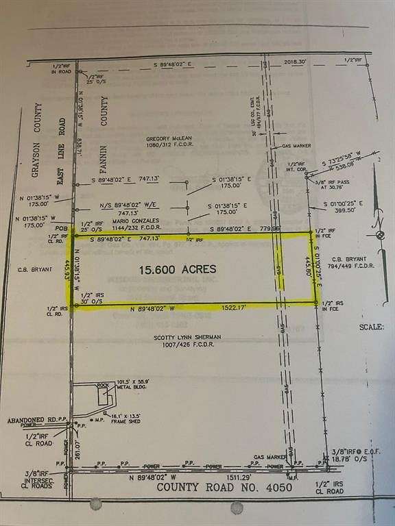 15.6 Acres of Land for Sale in Whitewright, Texas