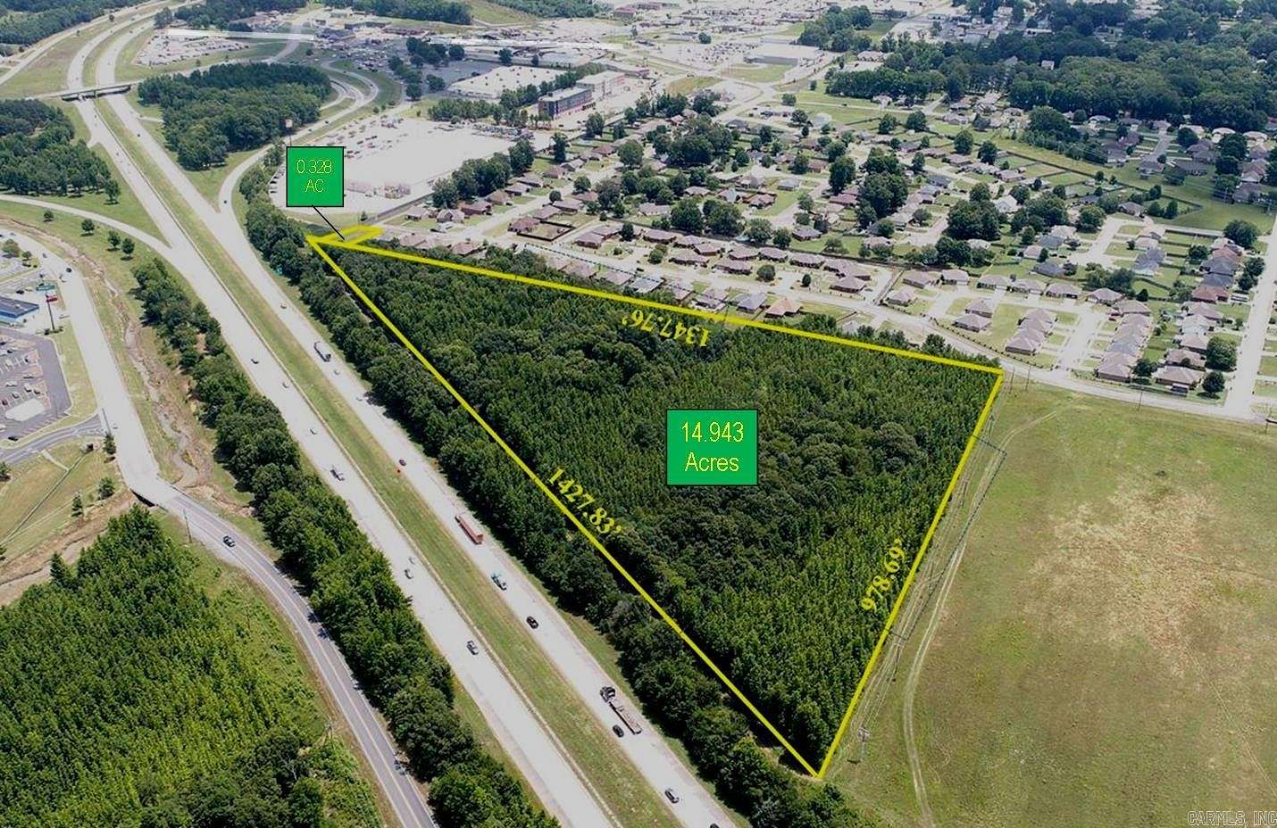 15.27 Acres of Commercial Land for Sale in Cabot, Arkansas