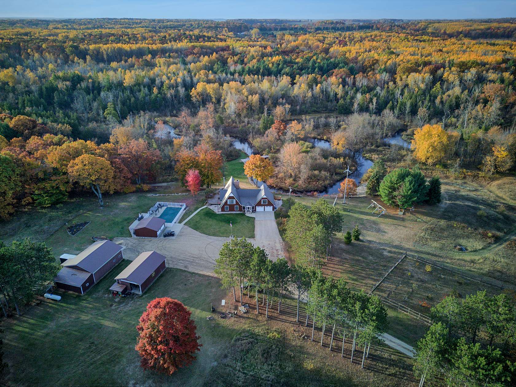 80 Acres of Recreational Land with Home for Sale in Blanchard, Michigan