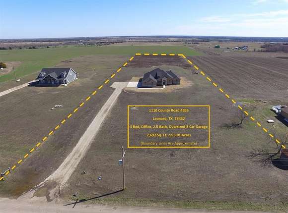 5 Acres of Residential Land with Home for Sale in Leonard, Texas