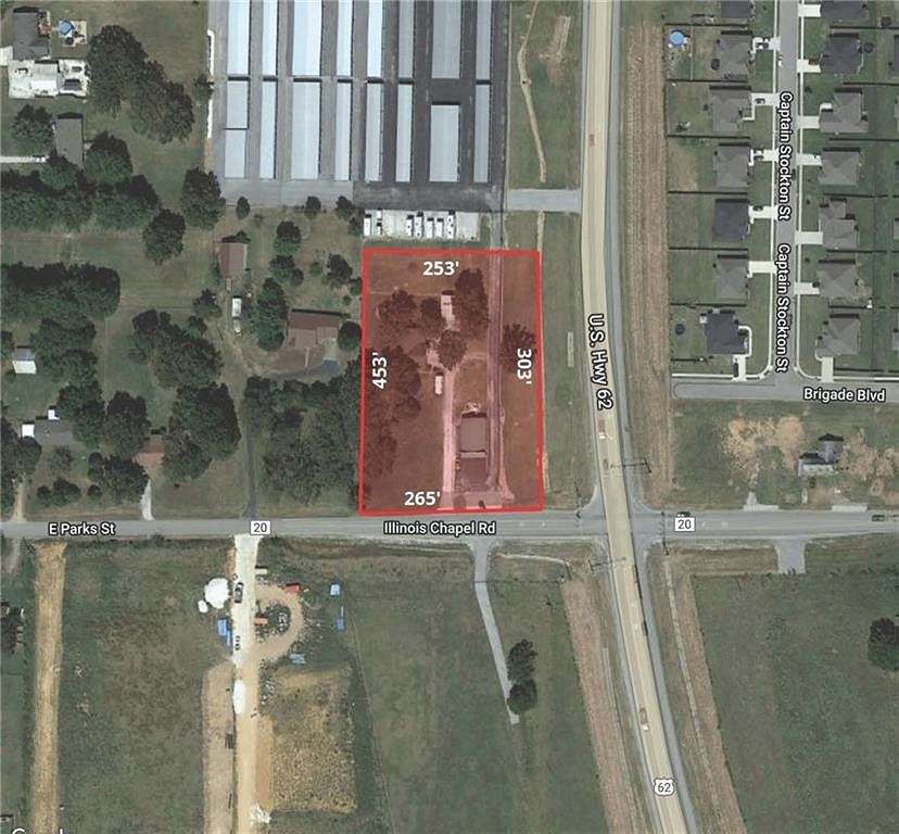 2.1 Acres of Commercial Land for Lease in Prairie Grove, Arkansas