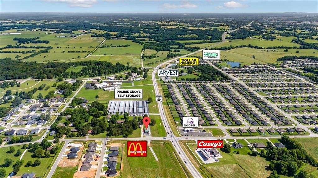 2.13 Acres of Commercial Land for Lease in Prairie Grove, Arkansas