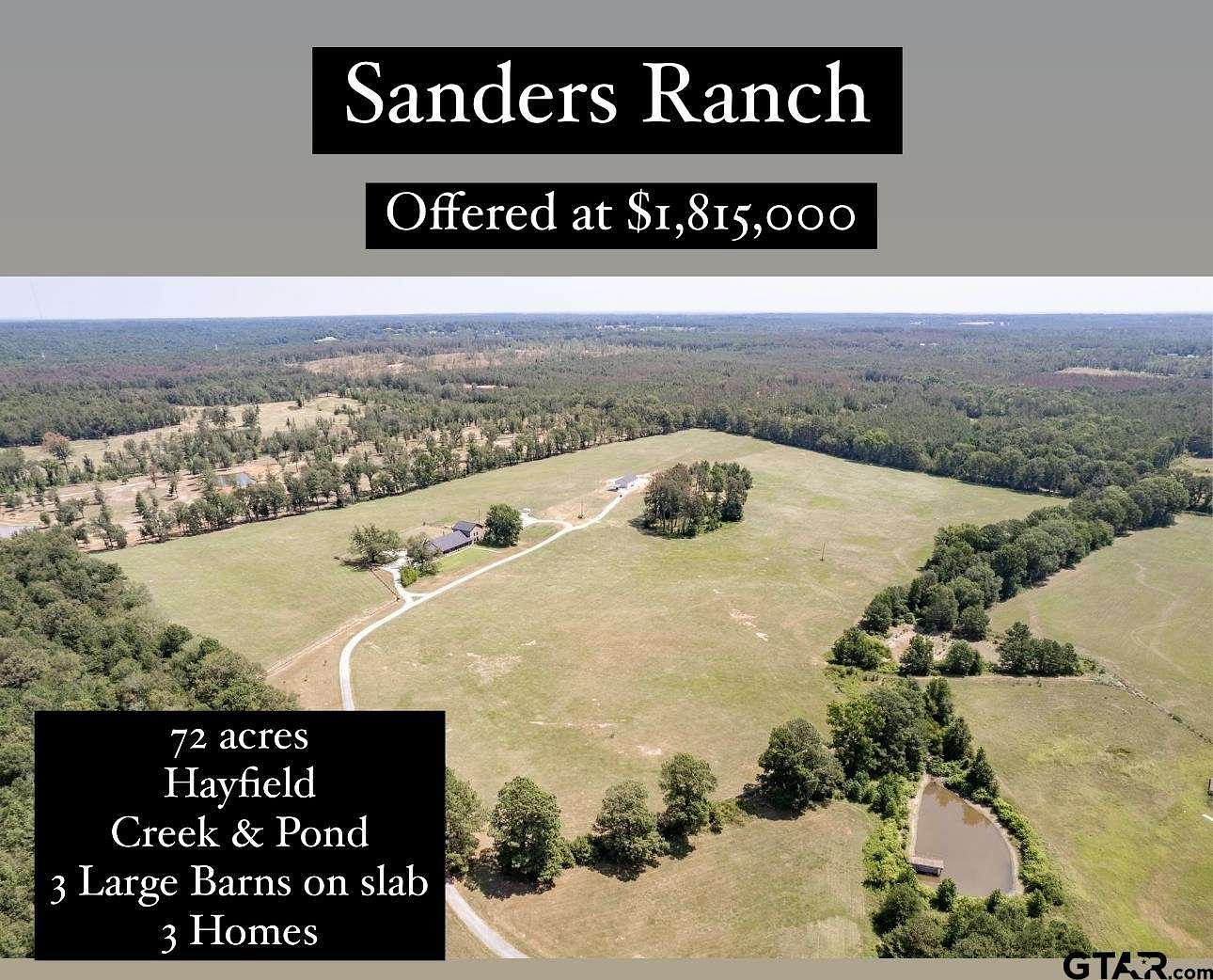 78 Acres of Agricultural Land with Home for Sale in Overton, Texas