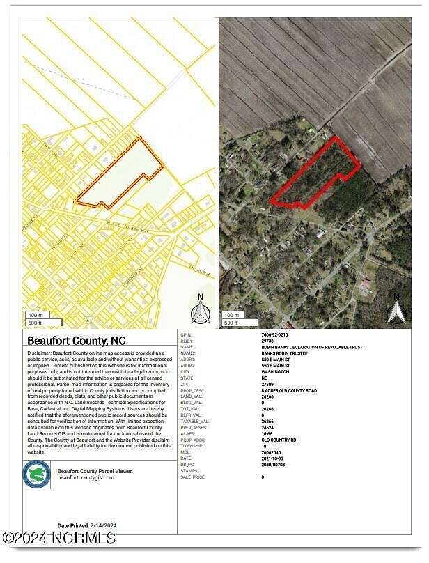 10.7 Acres of Land for Sale in Belhaven, North Carolina