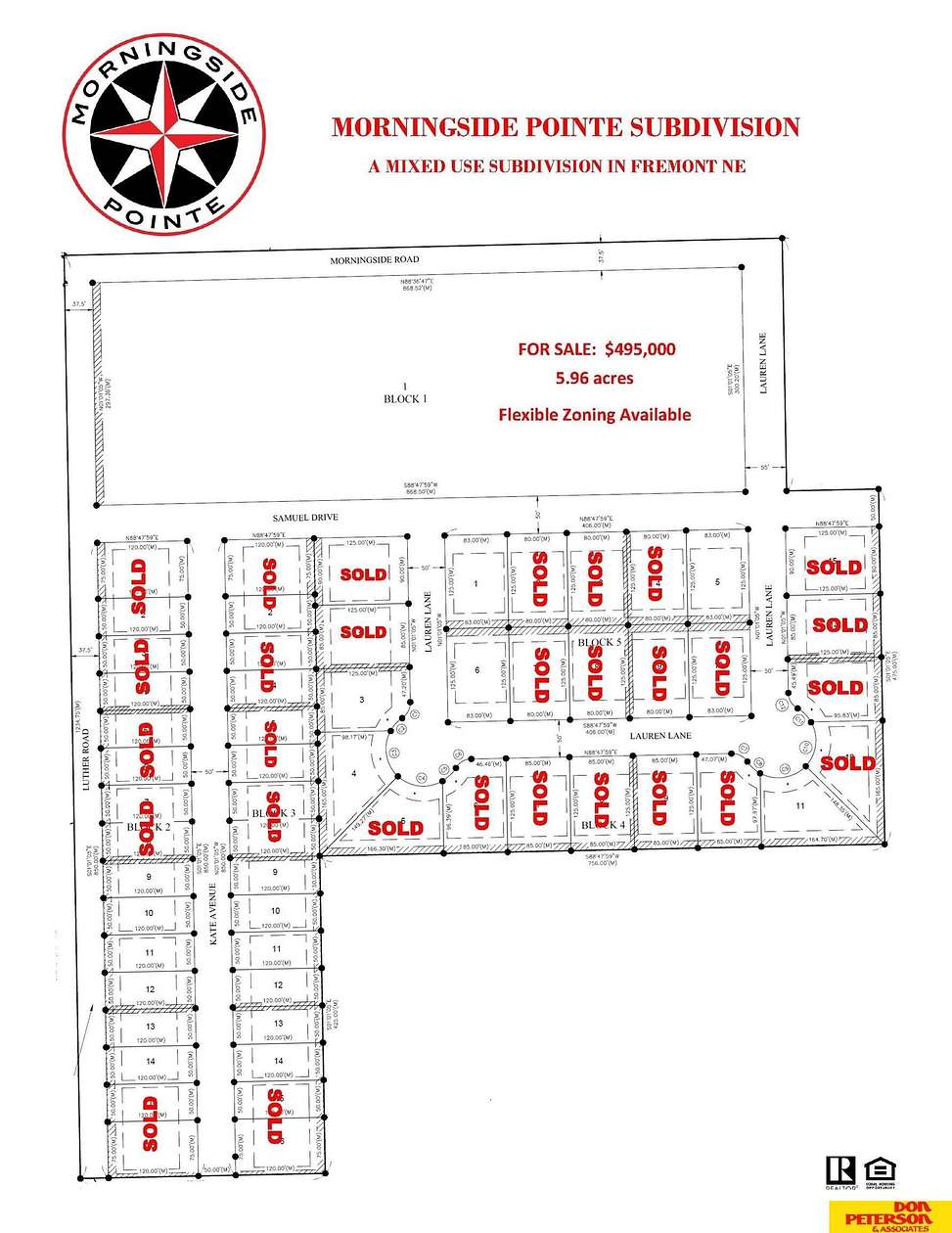 5.96 Acres of Mixed-Use Land for Sale in Fremont, Nebraska