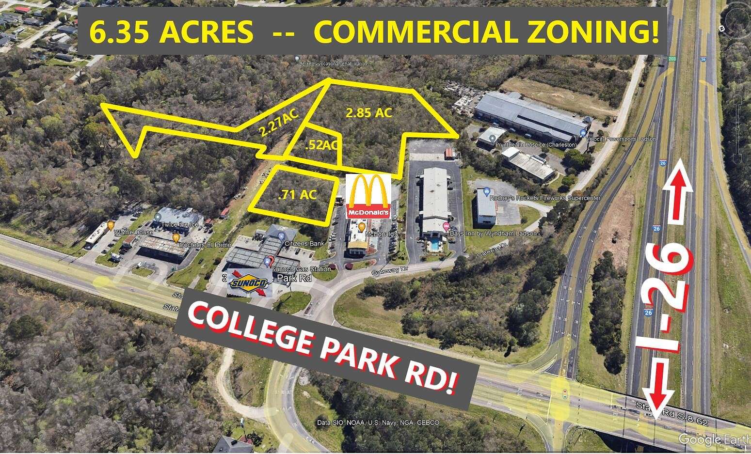 6.4 Acres of Commercial Land for Sale in Ladson, South Carolina