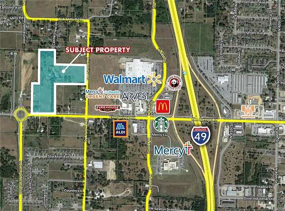 18 Acres of Improved Commercial Land for Sale in Springdale, Arkansas