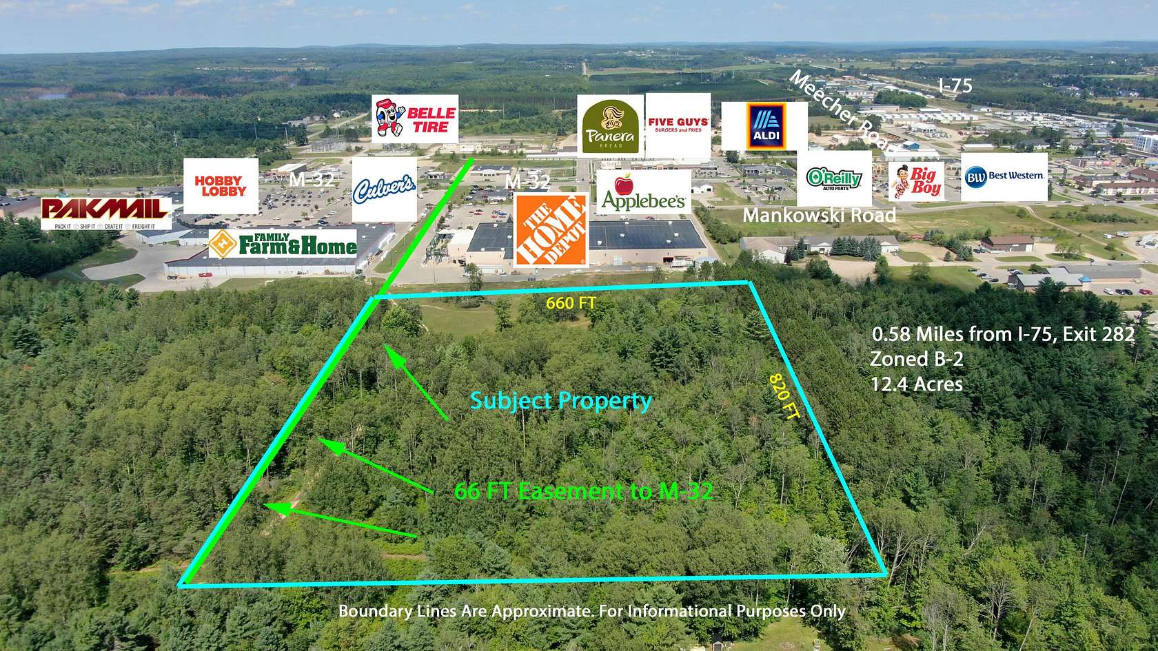 12.4 Acres of Commercial Land for Sale in Gaylord, Michigan