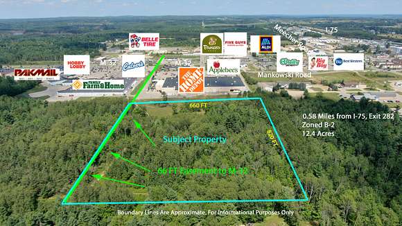 12.4 Acres of Commercial Land for Sale in Gaylord, Michigan