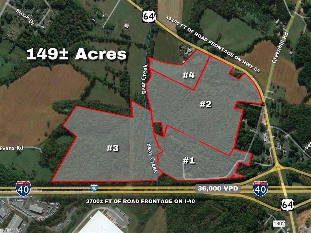 149 Acres of Mixed-Use Land for Sale in Mocksville, North Carolina