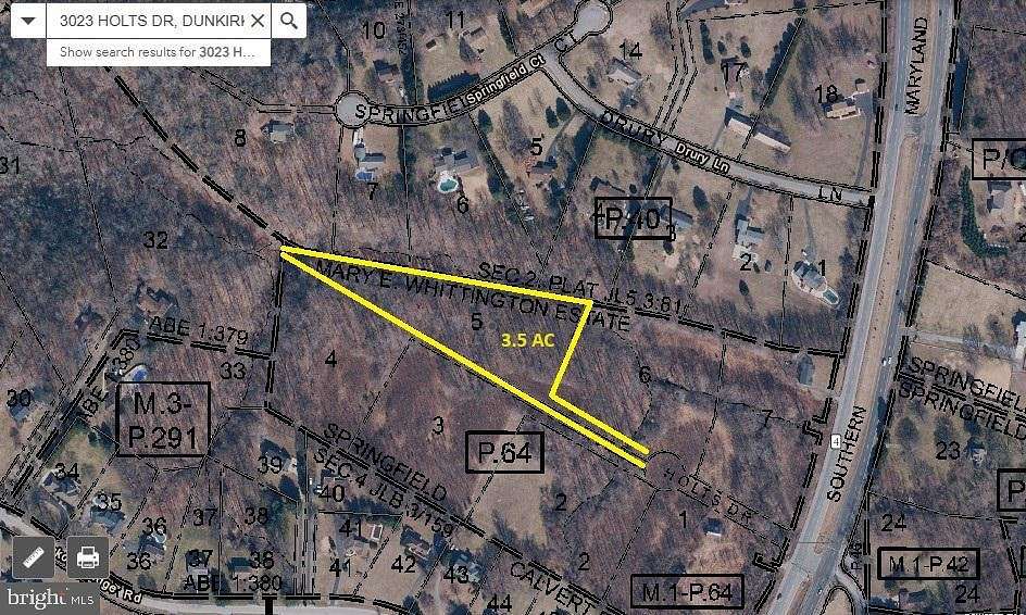 3.5 Acres of Land for Sale in Dunkirk, Maryland