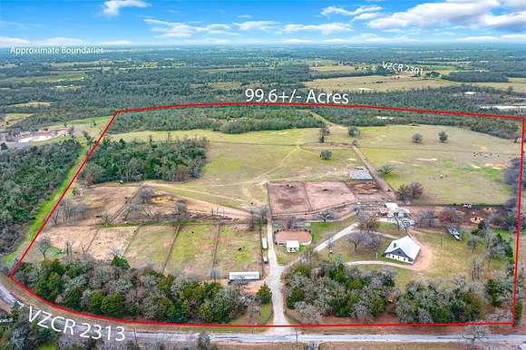 99.7 Acres of Agricultural Land with Home for Sale in Canton, Texas