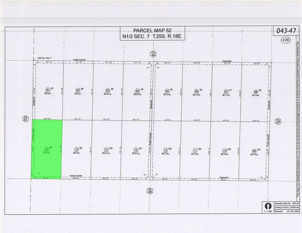 20.2 Acres of Agricultural Land for Sale in Lost Hills, California