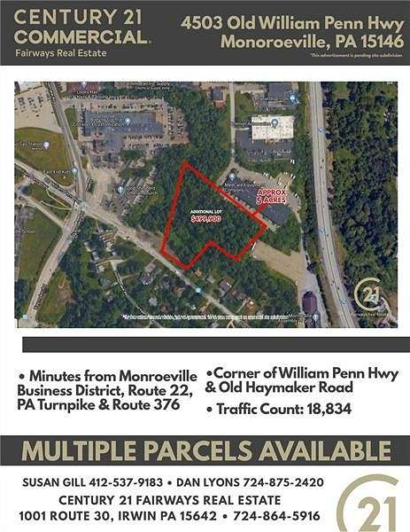 5 Acres of Mixed-Use Land for Sale in Monroeville, Pennsylvania