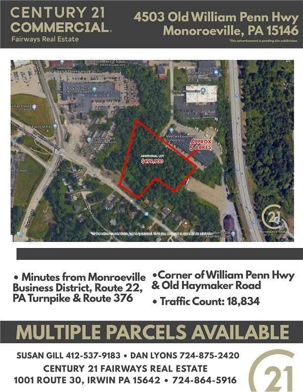 5 Acres of Mixed-Use Land for Sale in Monroeville, Pennsylvania