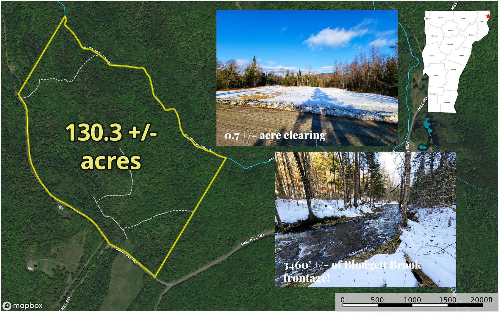 130 Acres of Recreational Land for Sale in Lemington Town, Vermont