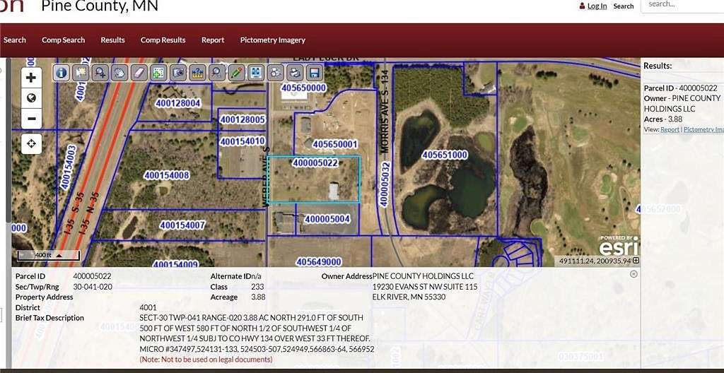 3.9 Acres of Commercial Land for Sale in Hinckley, Minnesota