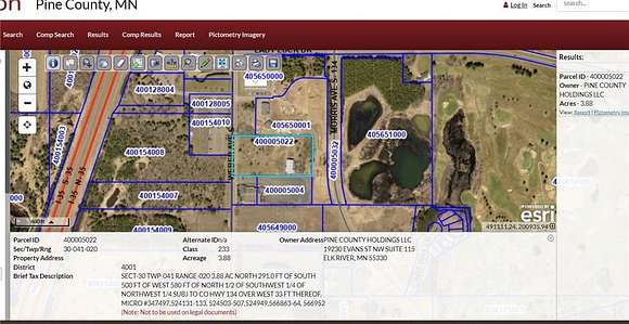 3.88 Acres of Commercial Land for Sale in Hinckley, Minnesota