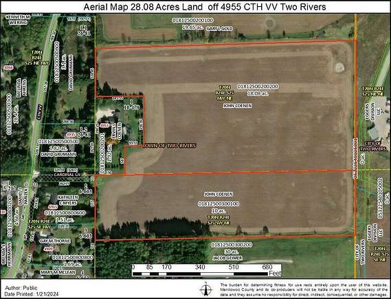 28.1 Acres of Agricultural Land for Sale in Two Rivers, Wisconsin