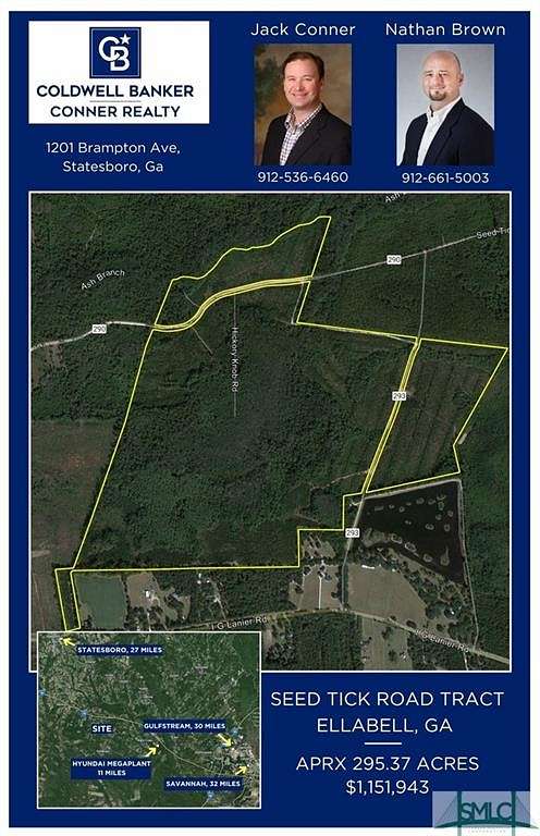 295 Acres of Land for Sale in Statesboro, Georgia