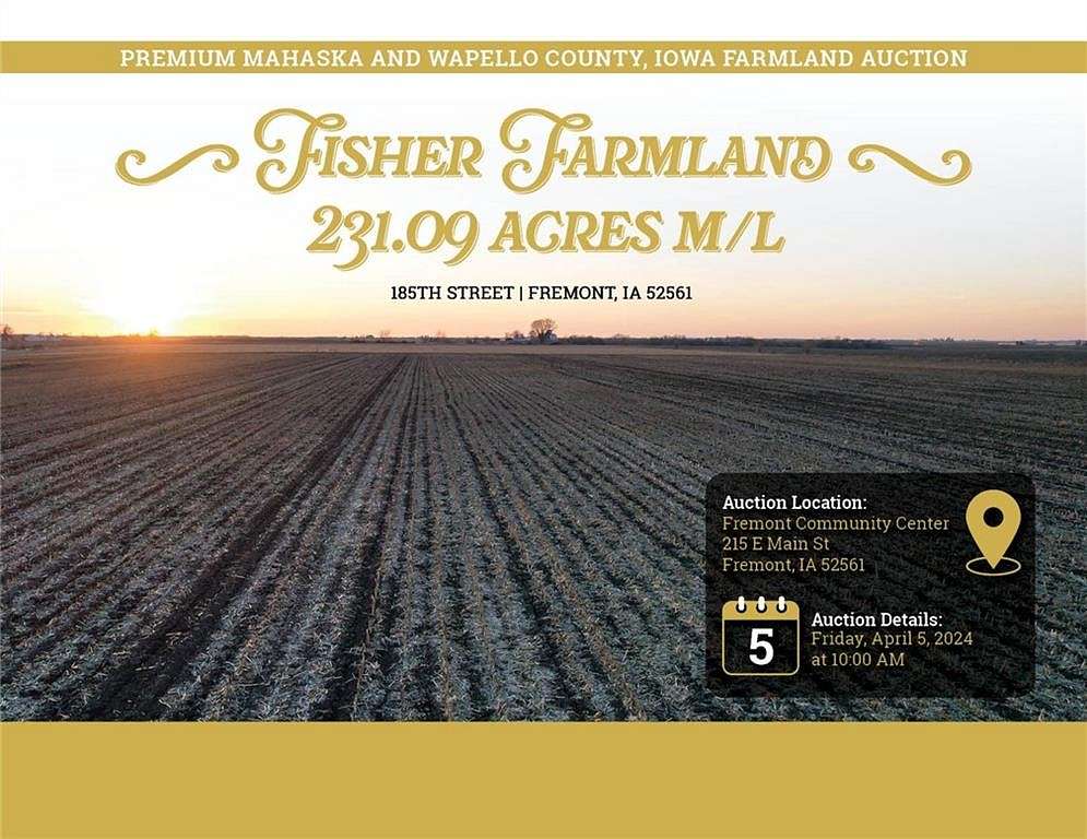 231 Acres of Agricultural Land for Auction in Fremont, Iowa