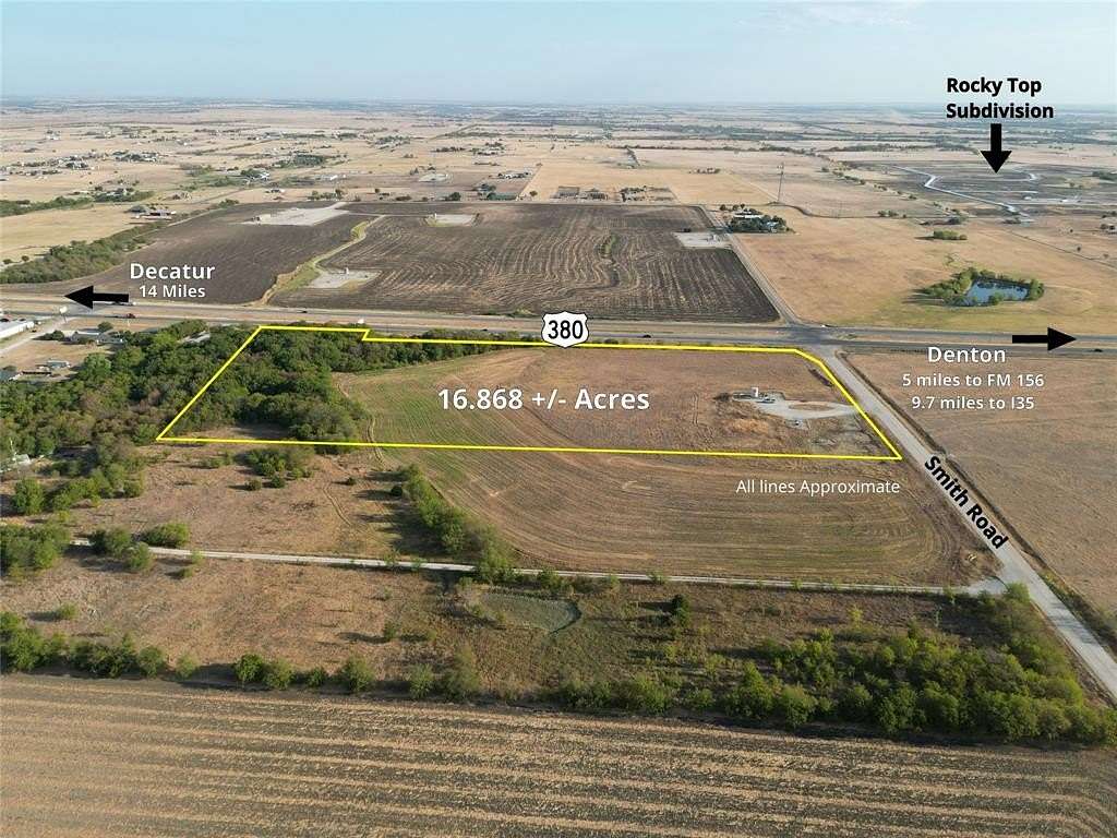 16.868 Acres of Commercial Land for Sale in Ponder, Texas