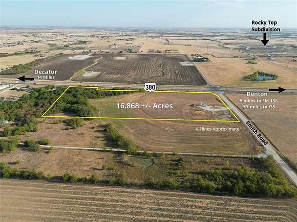 16.9 Acres of Commercial Land for Sale in Ponder, Texas