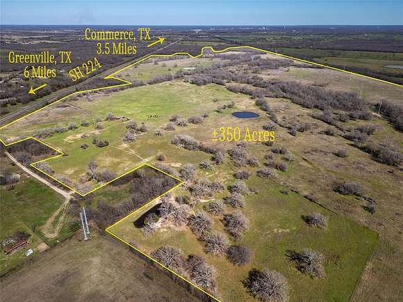 350 Acres of Agricultural Land for Sale in Commerce, Texas