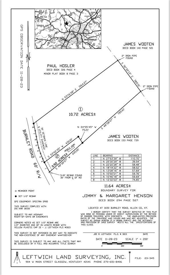 10.7 Acres of Land for Sale in Scottsville, Kentucky
