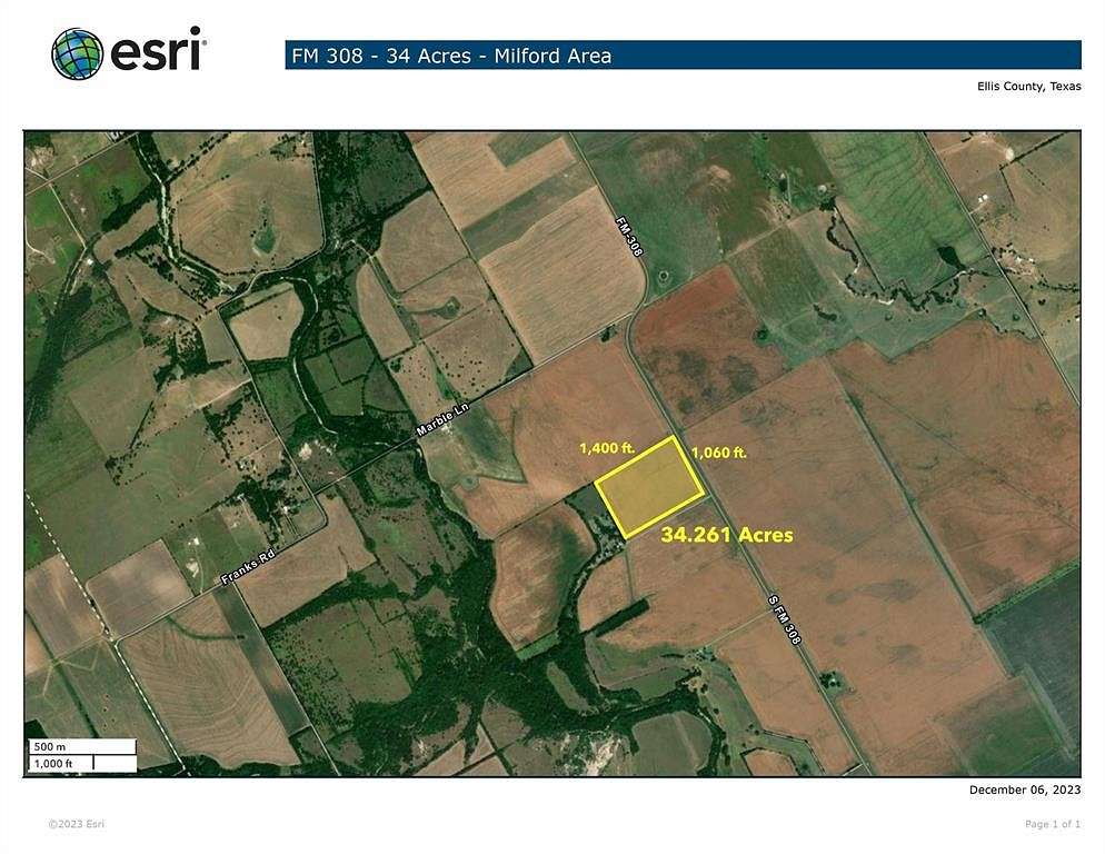 34 Acres of Land for Sale in Milford, Texas