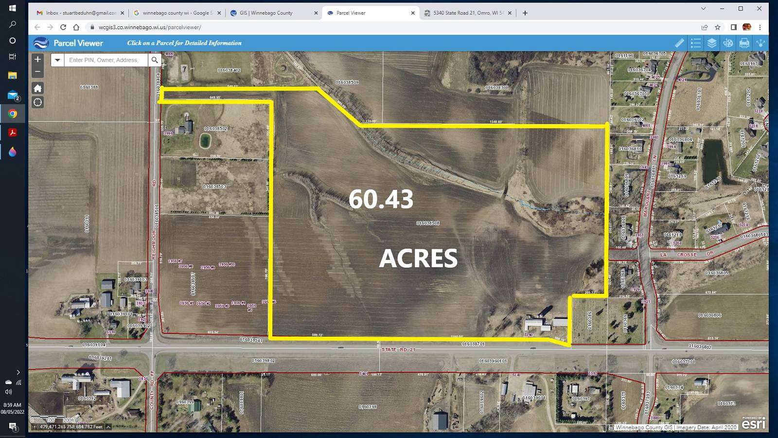 60.5 Acres of Agricultural Land for Sale in Omro, Wisconsin