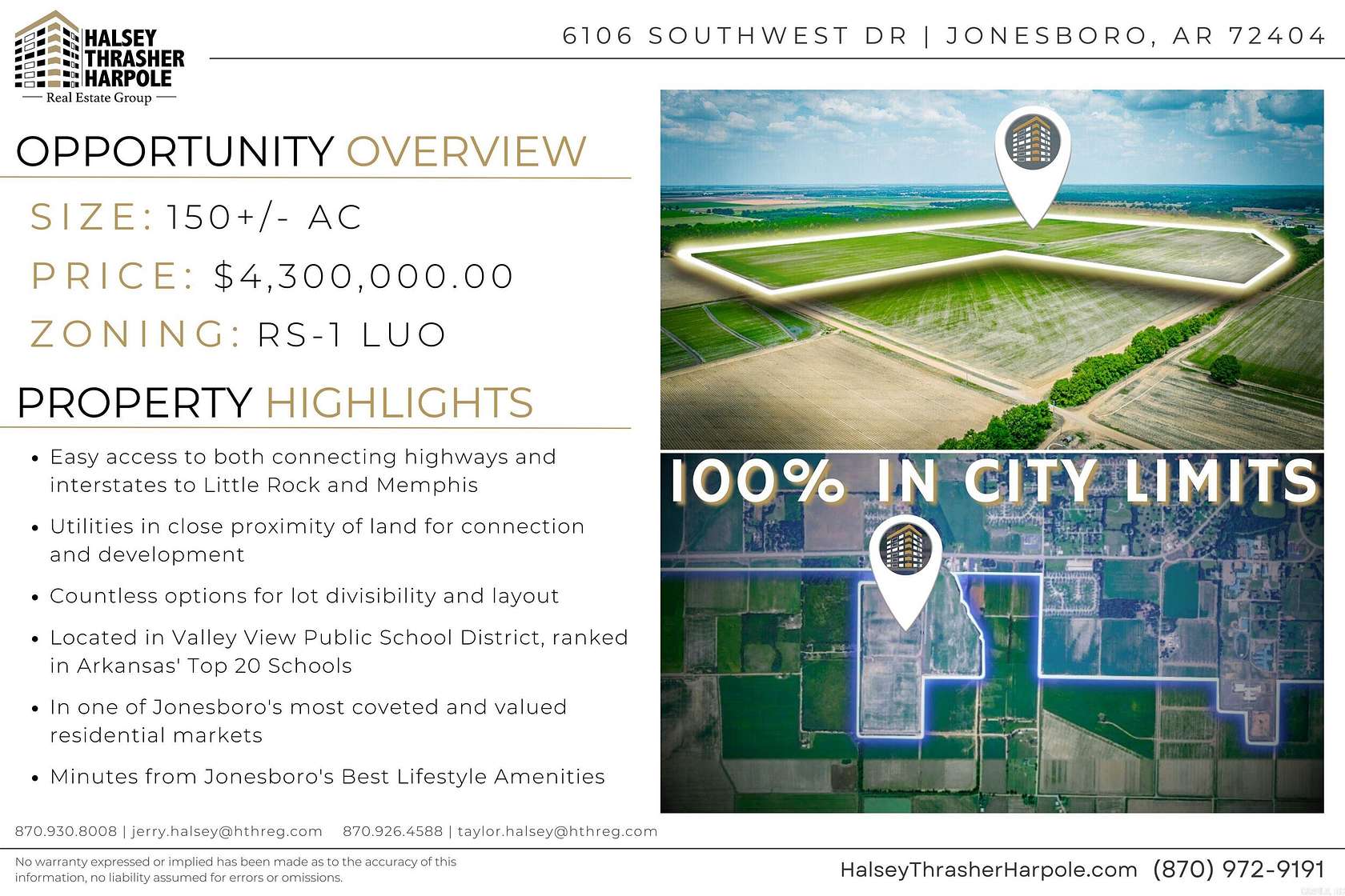 150 Acres of Land for Sale in Jonesboro, Arkansas