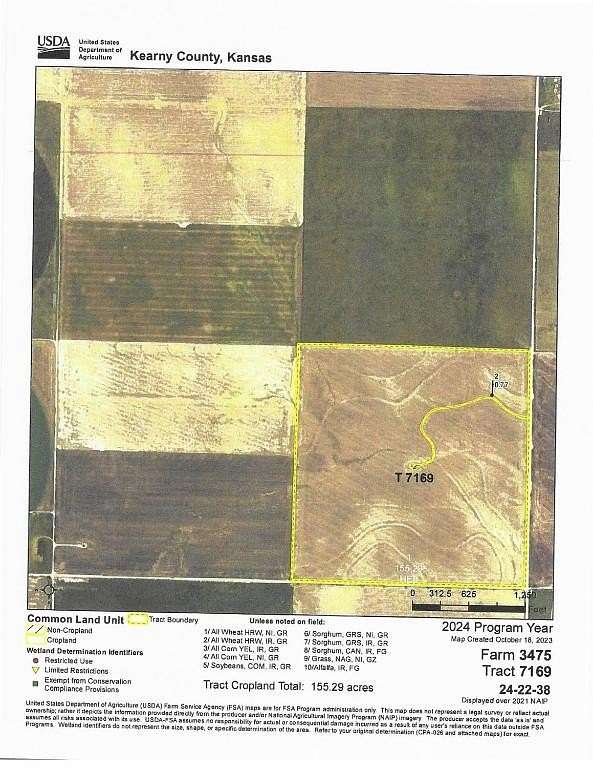 160 Acres of Agricultural Land for Sale in Lakin, Kansas