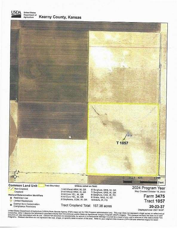 160 Acres of Agricultural Land for Sale in Lakin, Kansas