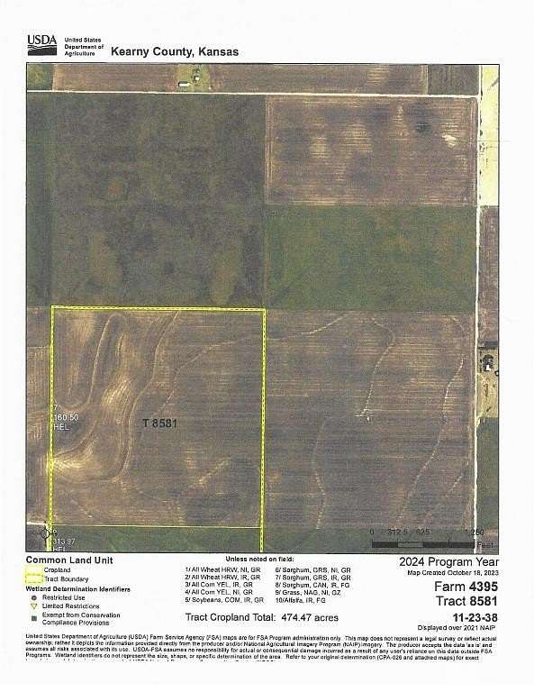 160 Acres of Agricultural Land for Sale in Lakin, Kansas