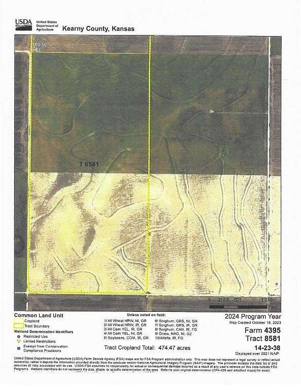 320 Acres of Agricultural Land for Sale in Lakin, Kansas