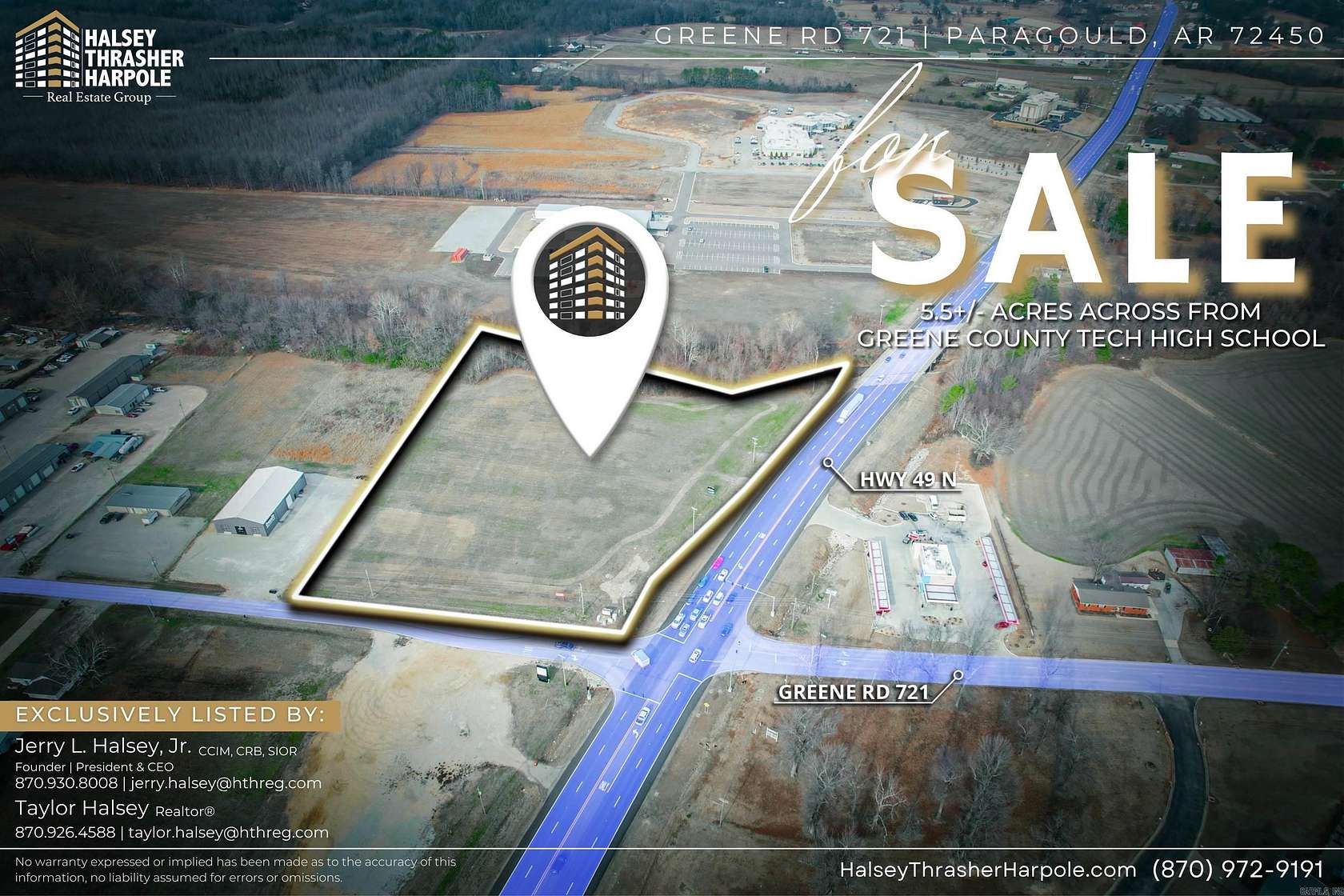 5.5 Acres of Commercial Land for Sale in Paragould, Arkansas