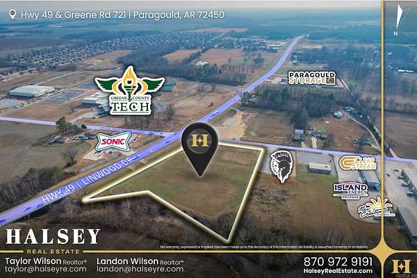 5.5 Acres of Commercial Land for Sale in Paragould, Arkansas