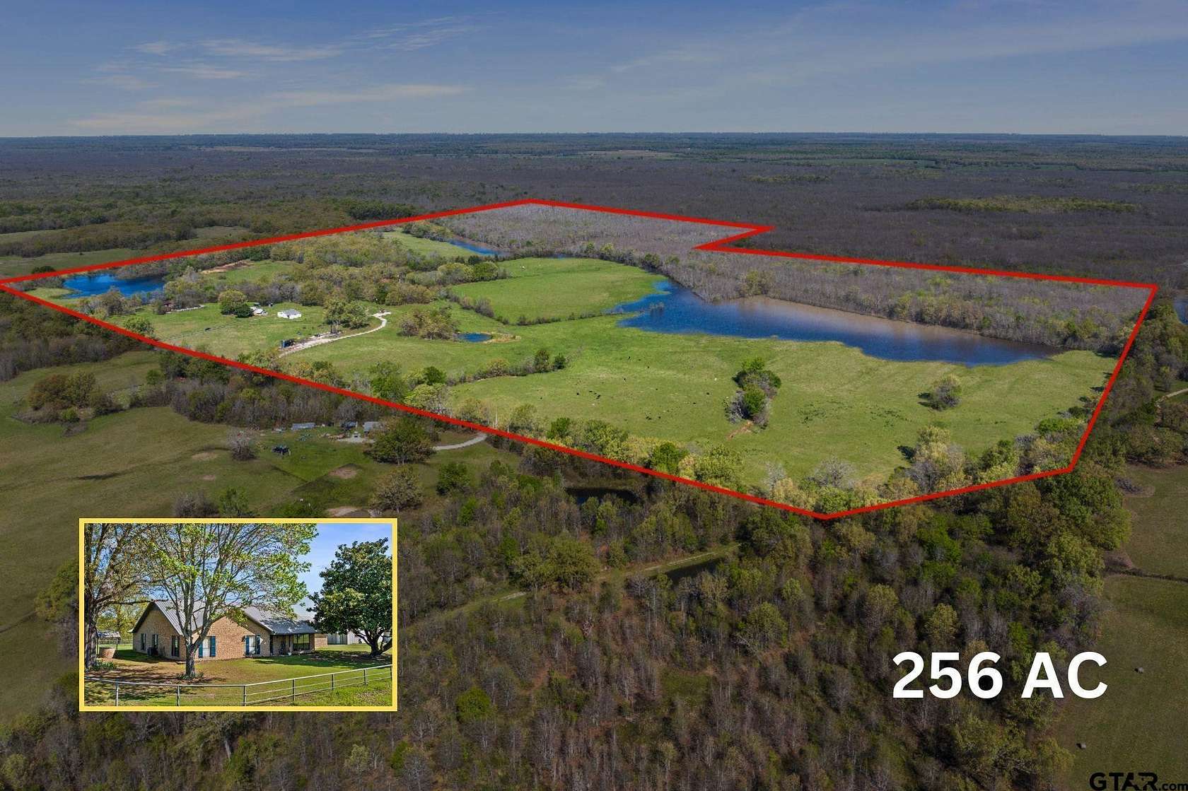 256 Acres of Land with Home for Sale in Mount Pleasant, Texas
