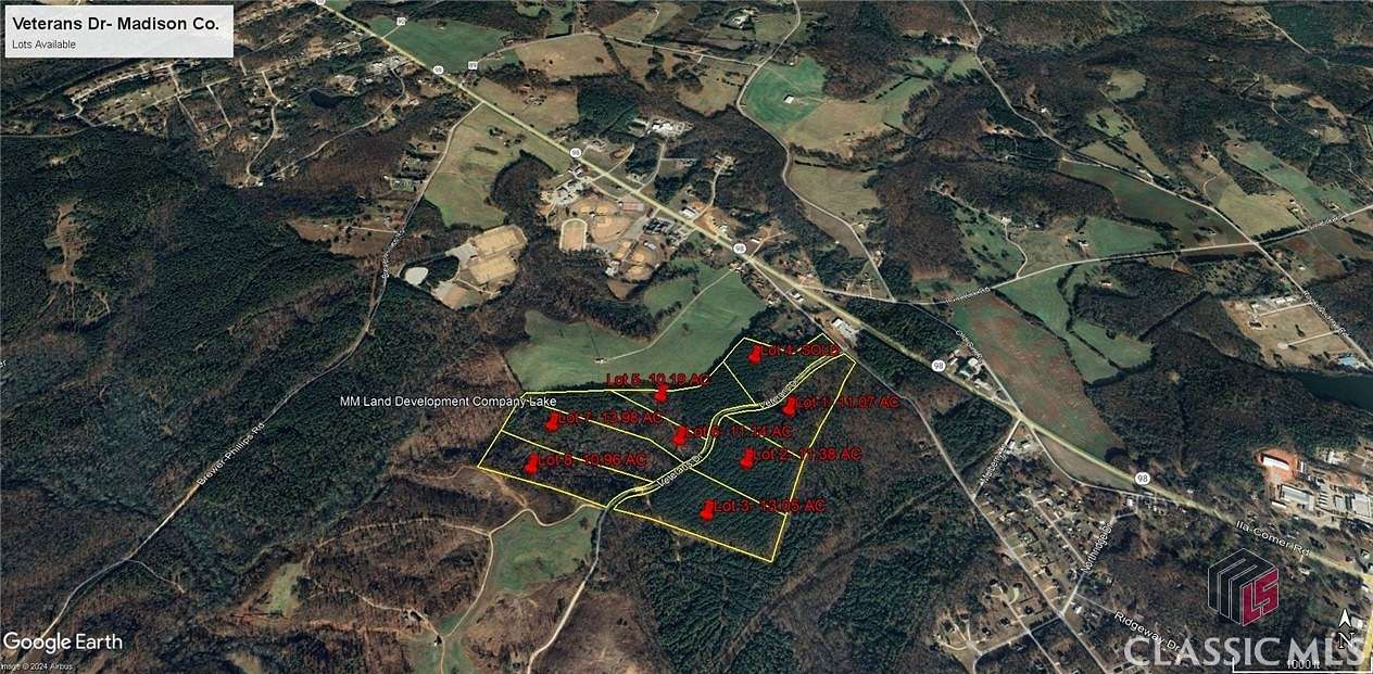 11.1 Acres of Land for Sale in Danielsville, Georgia