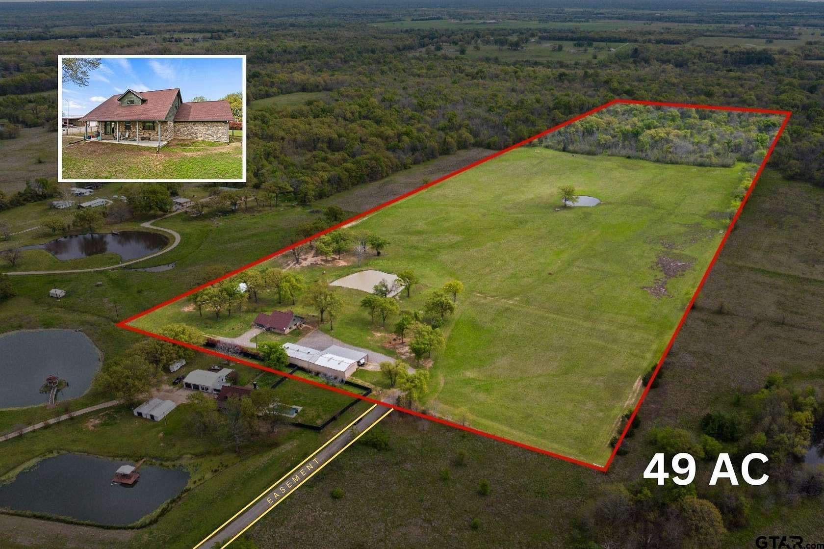 49 Acres of Agricultural Land with Home for Sale in Mount Vernon, Texas