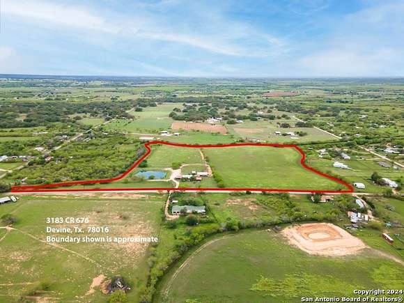 19.8 Acres of Land with Home for Sale in Devine, Texas