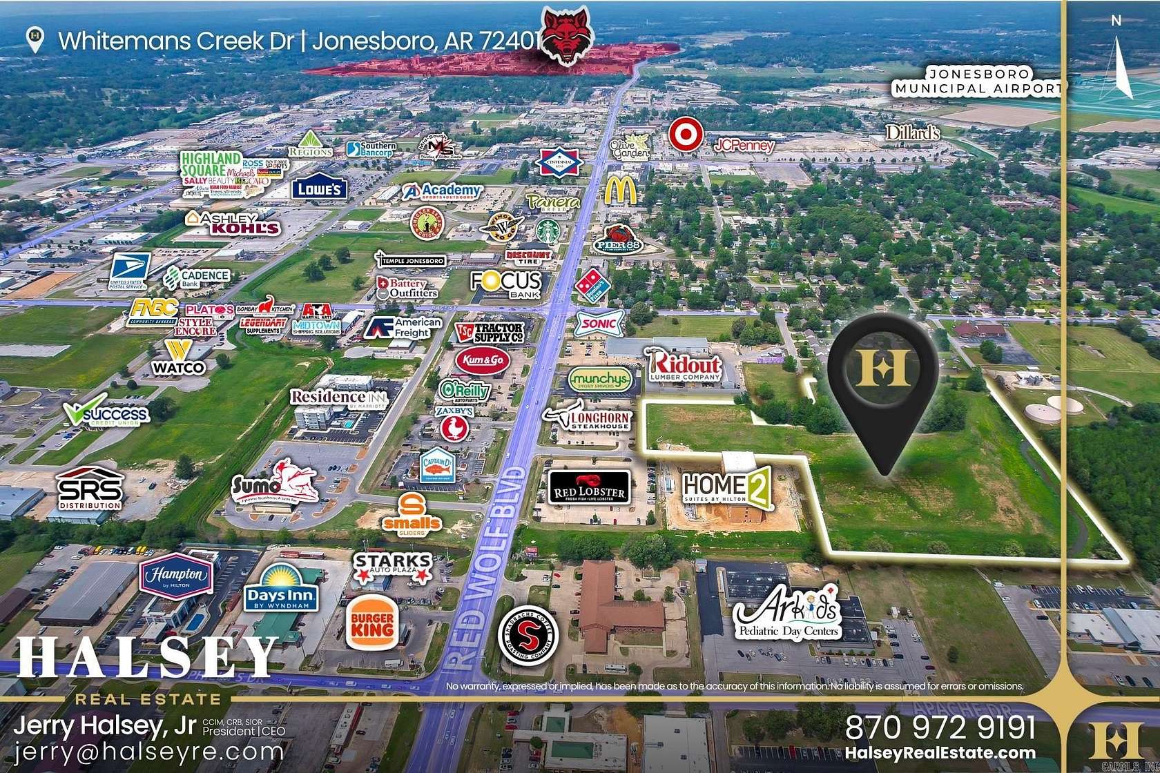 13.6 Acres of Commercial Land for Sale in Jonesboro, Arkansas