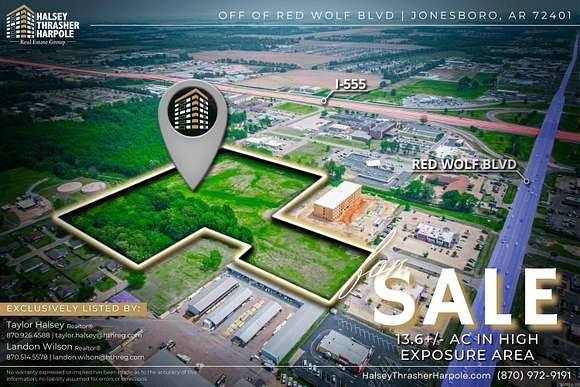 13.6 Acres of Commercial Land for Sale in Jonesboro, Arkansas