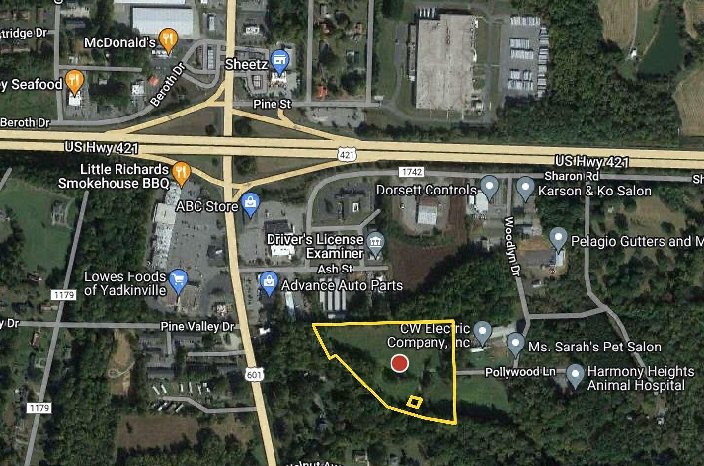 9.6 Acres of Commercial Land for Sale in Yadkinville, North Carolina