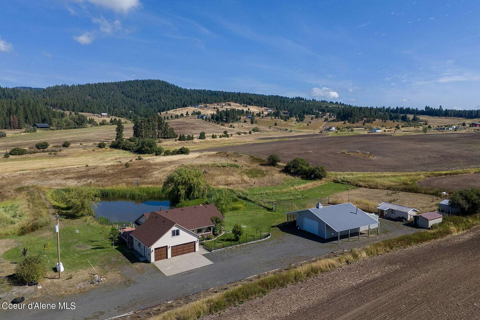 9.84 Acres of Residential Land with Home for Sale in Worley, Idaho