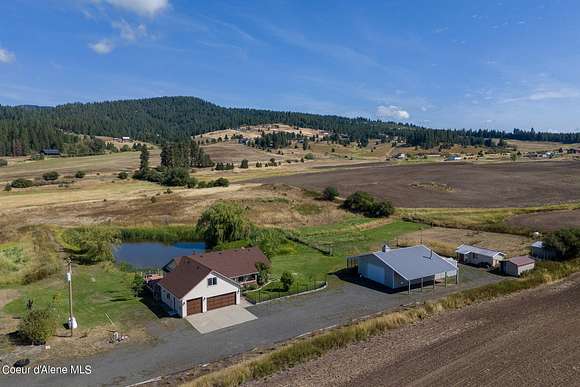 9.8 Acres of Residential Land with Home for Sale in Worley, Idaho