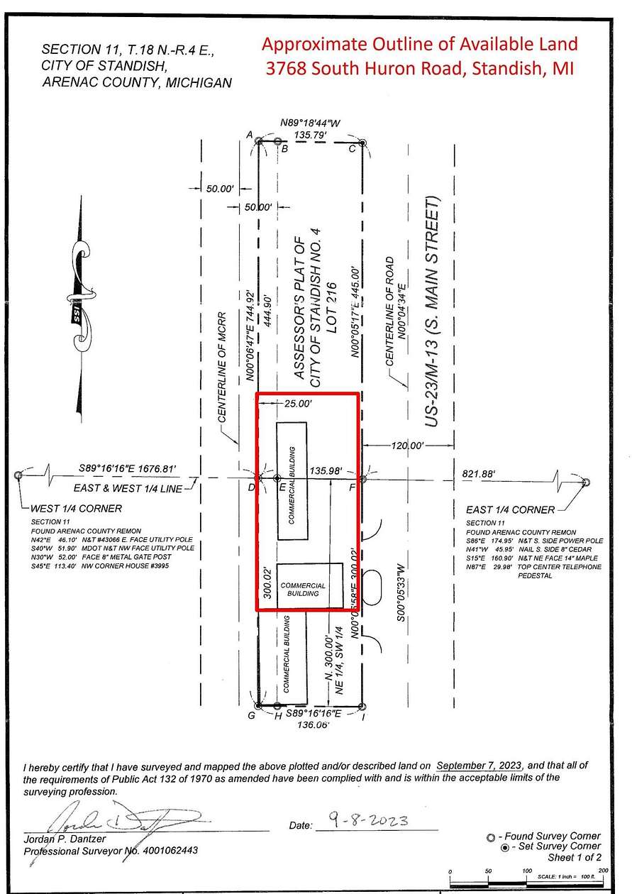 1.1 Acres of Commercial Land for Sale in Standish, Michigan